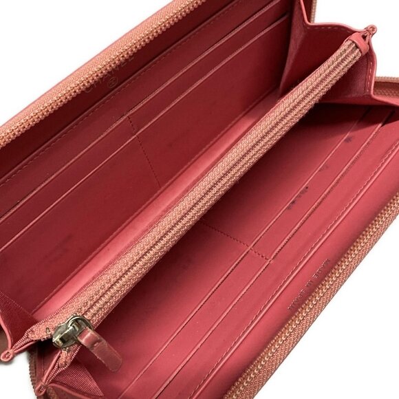 Auth CHANEL - Pink Calfskin Long Wallet - Picture 10 of 14